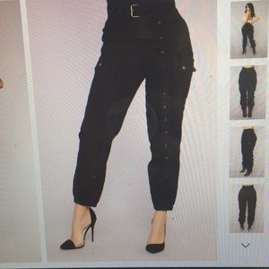 BRAND NEW- Fashion Nova Cargo Chic Pants in Black